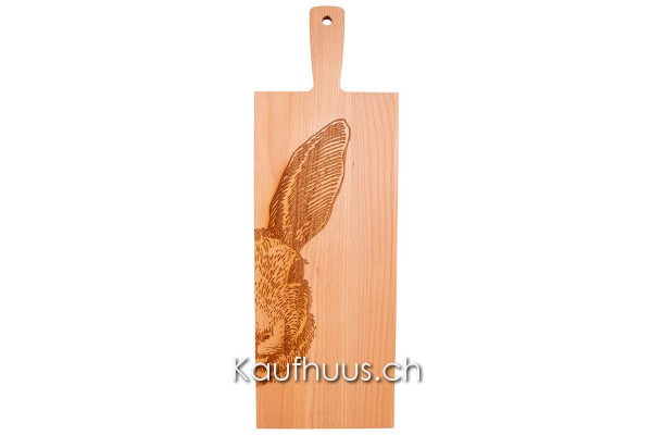 Holzbrett "Hase Zoom", Buche, lang