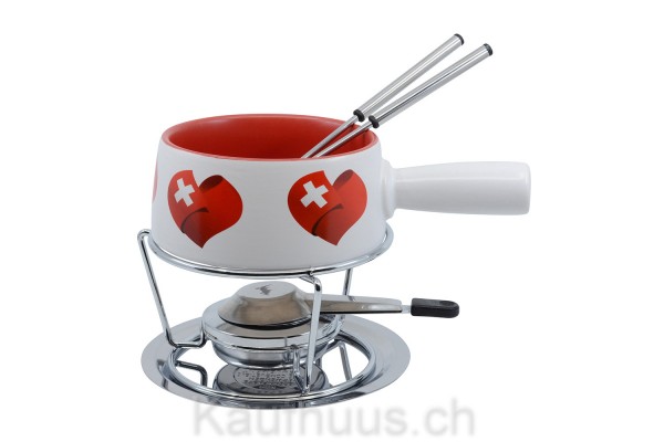 Käsefondue-Set Small „Swiss Love“, 5-teilig