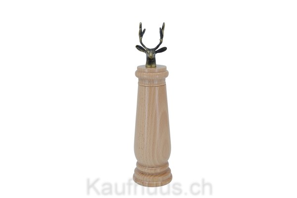 Holz Salz- und Pfeffermühle "Hirsch" gross
