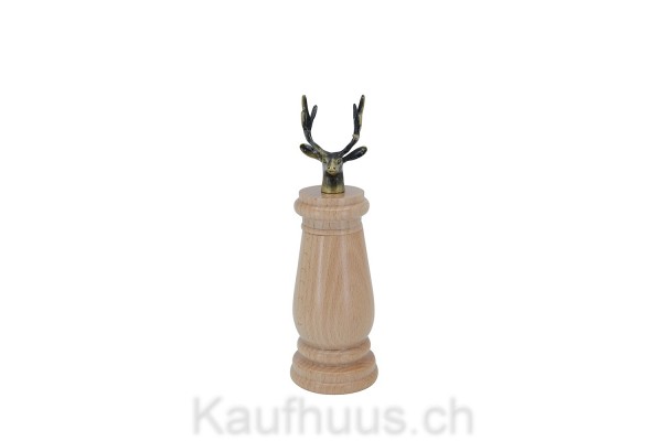 Holz Salz- und Pfeffermühle "Hirsch" klein