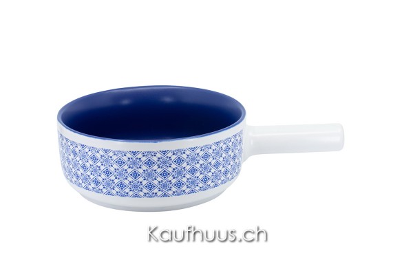 Käsefondue-Caquelon "Kacheln", Ø 22 cm, blau