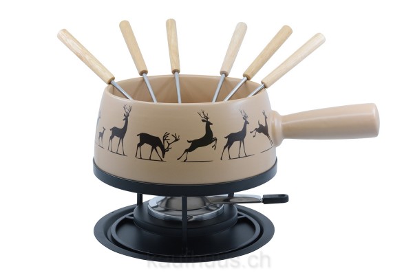 Käsefondue-Set Medium „Hirsch Beige", 9-teilig