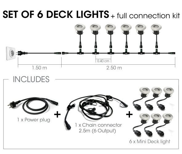 Easy Connect Set 6 Einbaulichter Ø 4,5 cm