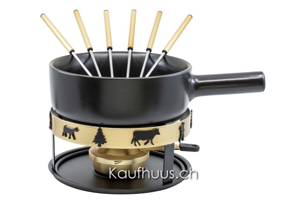 Käsefondue-Set "Golden Alps", 17-teilig, Ø 22cm, 3 bis 6 Personen